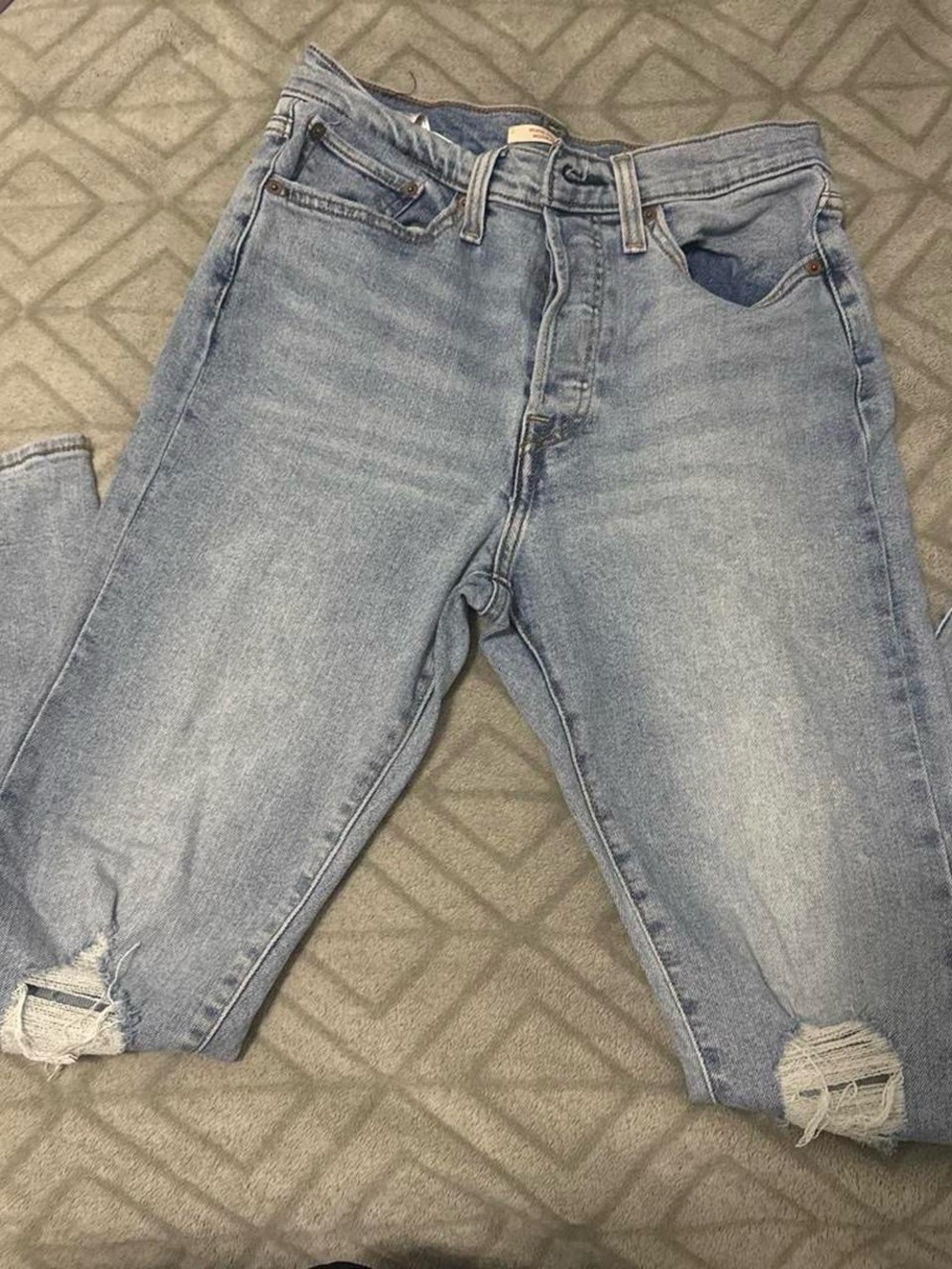 Levi's Light Blue Straight Leg Distressed Women's Jeans